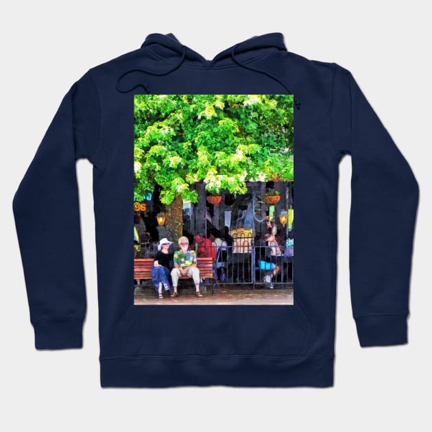 Asheville NC Outdoor Cafe Hoodie by SusanSavad